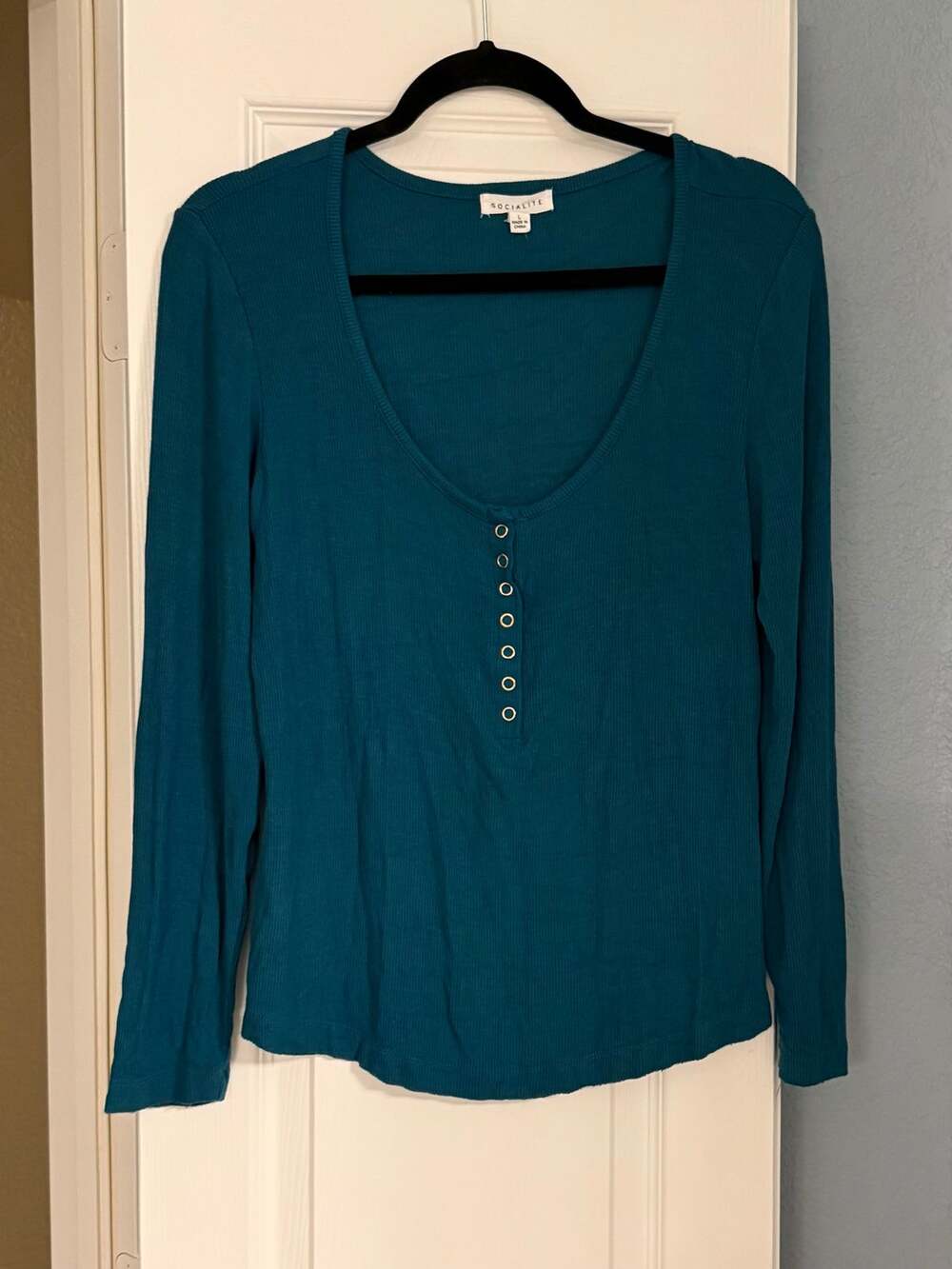 Socialite Soft Ribbed Henley - Picture 1 of 7